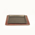 Square Sizzler With Wooden Base